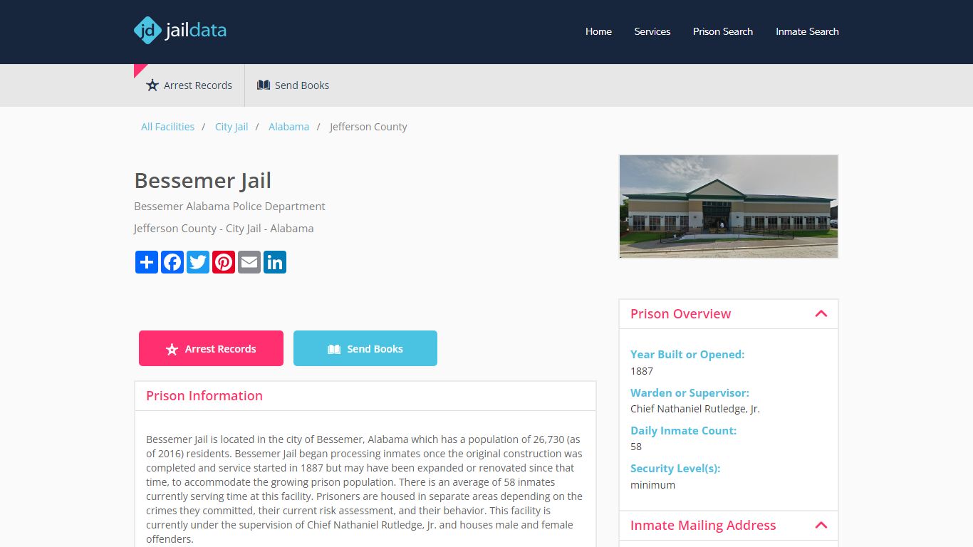 Bessemer Jail Inmate Search & Information - Alabama - Jaildata.com