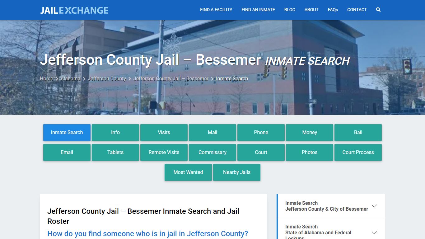 Inmate Search: Roster & Mugshots - Jefferson County Jail – Bessemer, AL